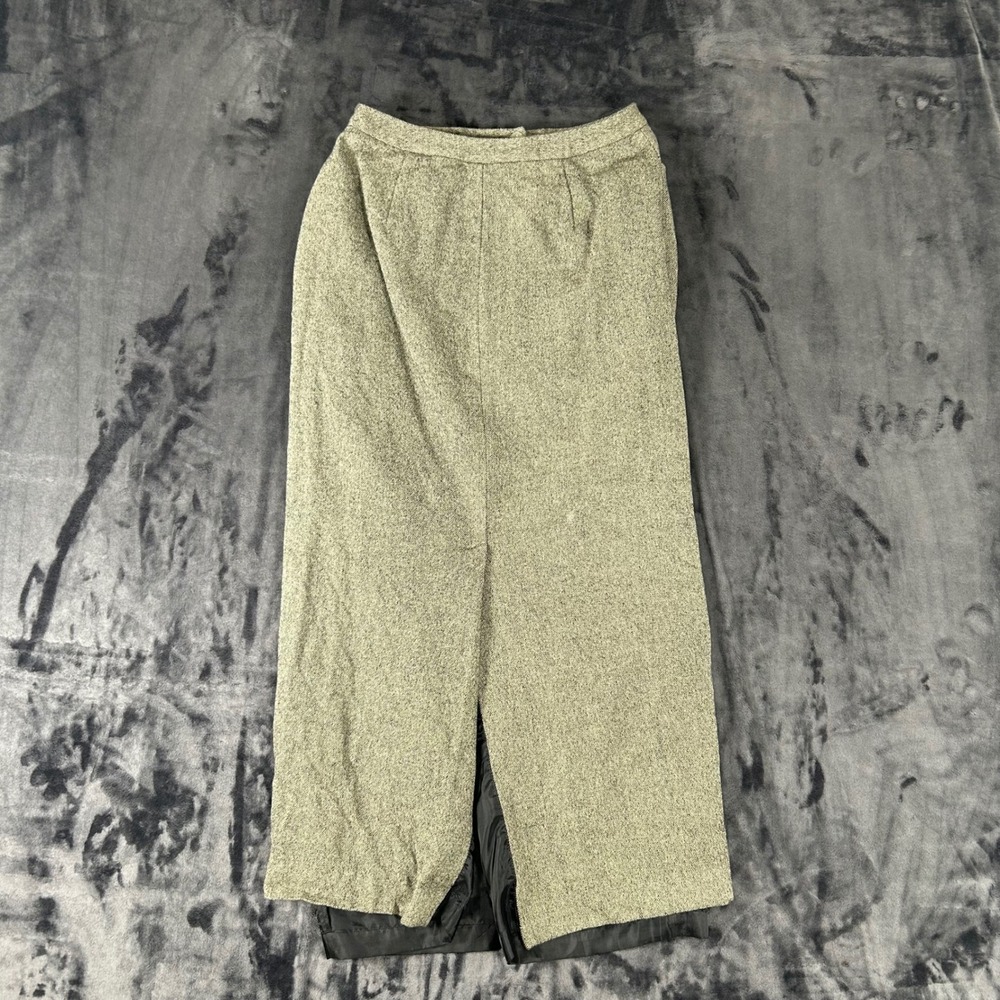 Lauren Ralph Lauren Maxi Skirt Womens 6 Gray Wool Herringbone Pockets Long - Picture 6 of 7